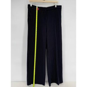 H&M Women's Black Pinstripe Wide Leg Dress Pants Office Career Trouser Sz 10‎
